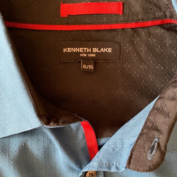 Kenneth Blake New York Men's Button Down Shirt - Short Sleeve - Blue - Size XL - Picture 4 of 8